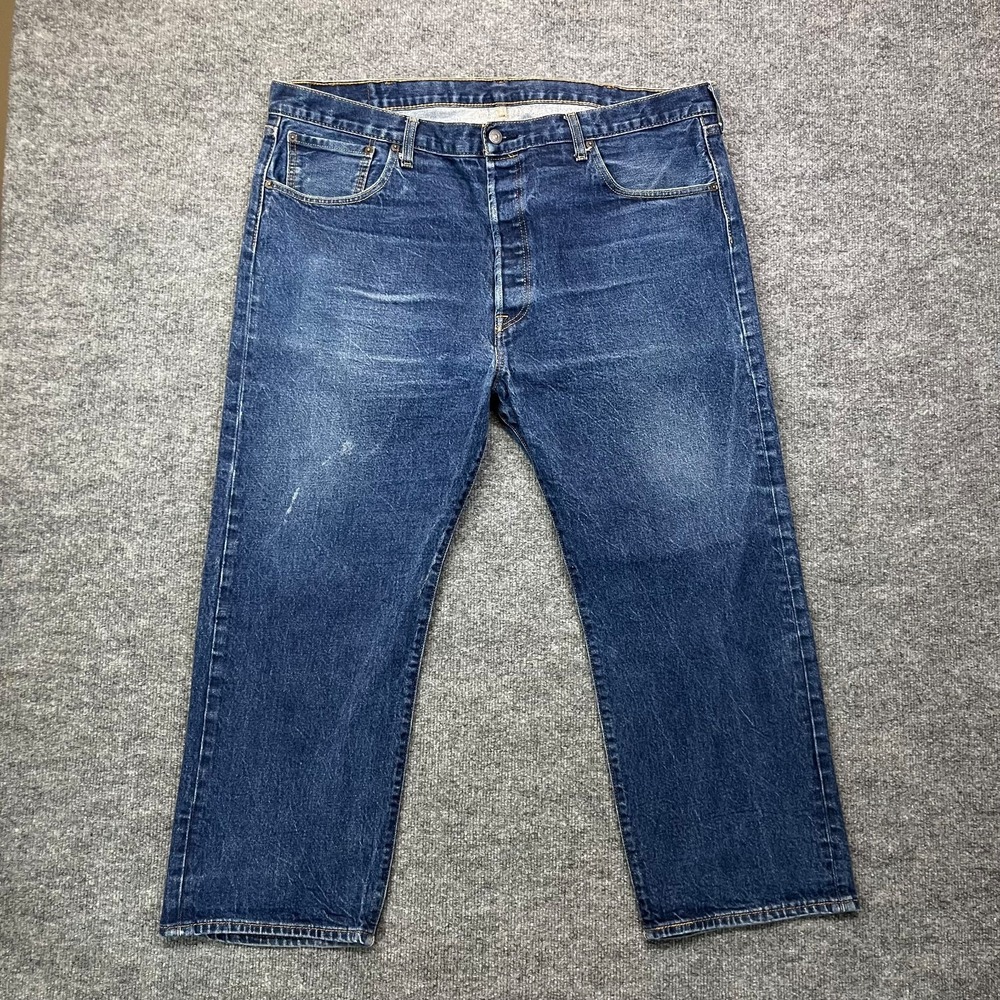 Levi's‎ 501 Jeans Men's Blue Denim Pockets High Rise Relaxed Straight - 44X26